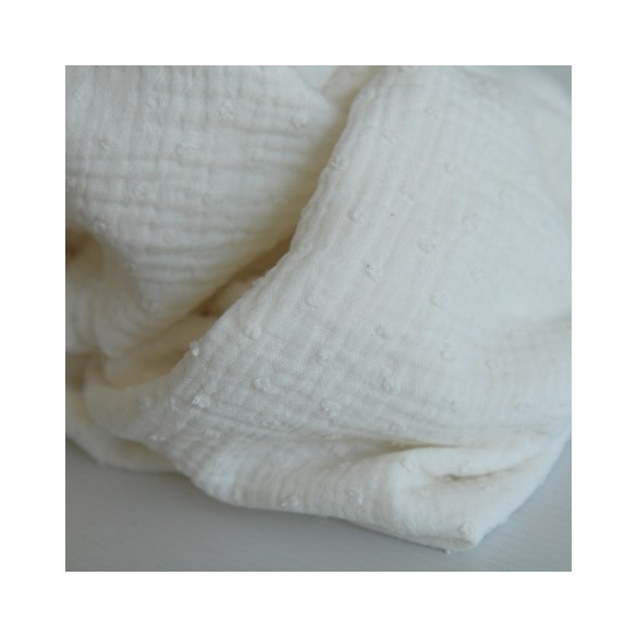 tissu double gaze plumetis