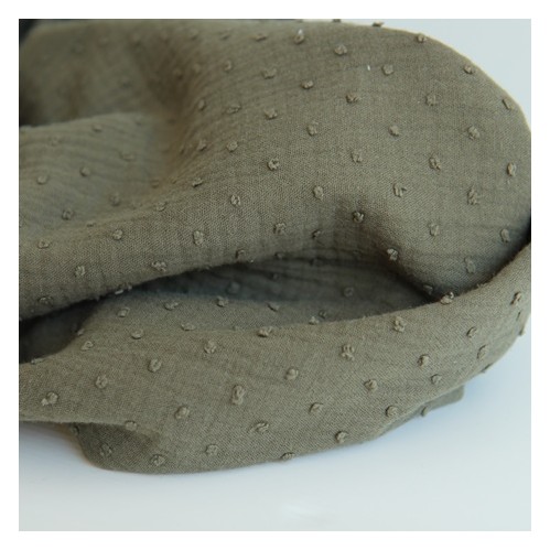 tissu double gaze - kaki tissu double gaze - kaki