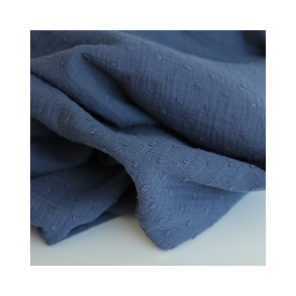 coton double gaze - bleu