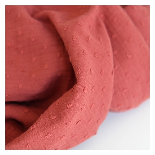 tissu double gaze terracotta - un chat sur un fil tissu double gaze terracotta - un chat sur un fil