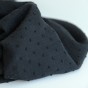 tissu double gaze plumetis noir - un chat sur un fil