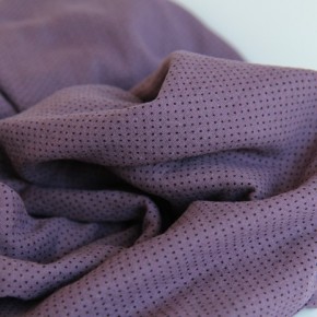 tissu double gaze à pois - mauve