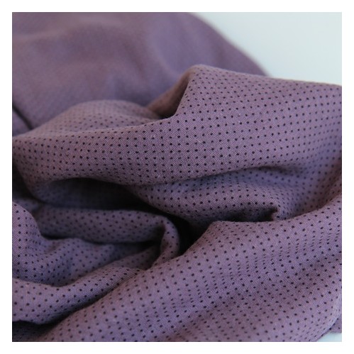 tissu double gaze à pois - mauve tissu double gaze à pois - mauve