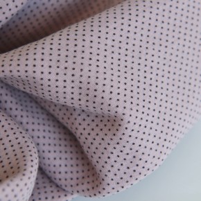 tissu en double gaze rose clair et pois noirs - un chat sur un fil