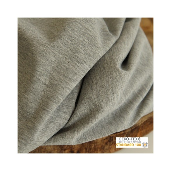 jersey gris chiné - oekotex