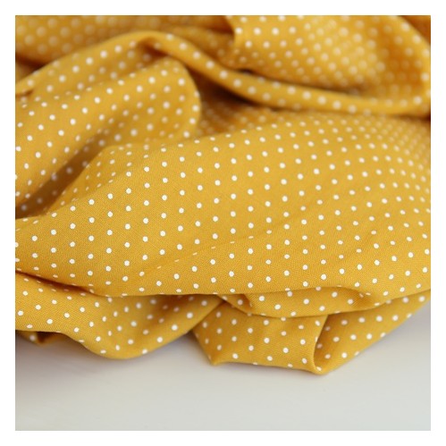 viscose imprimé pois - jaune et blanc viscose imprimé pois - jaune et blanc