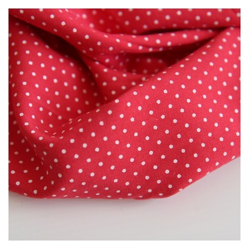 tissu viscose pois - rouge et blanc tissu viscose pois - rouge et blanc