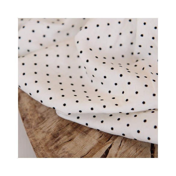twill de viscose pois flockés