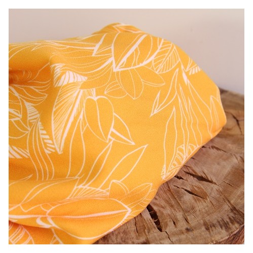 crêpe de viscose - feuilles jaunes crêpe de viscose - feuilles jaunes