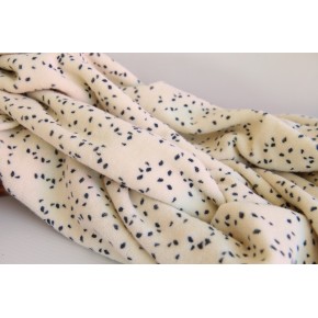 tissu éponge confetti bleu et écru