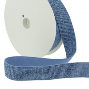 élastique bleu lurex - 20 mm