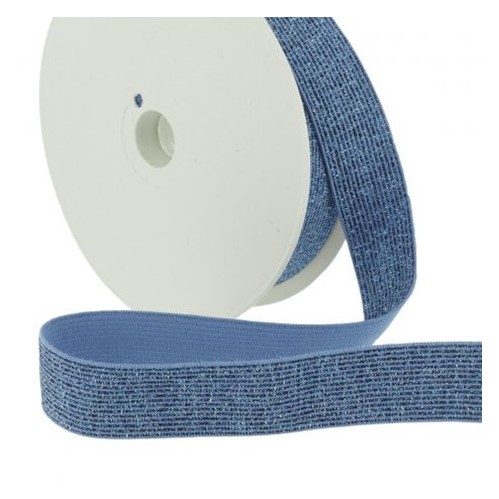 élastique bleu lurex - 20 mm élastique bleu lurex - 20 mm