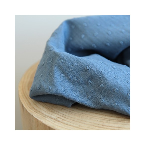 tissu plumetis - bleu