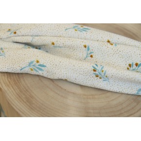tissu double gaze - mimosa blanc
