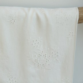 lin viscose brodé - blanc