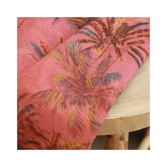tissu en coton et lin - palmiers