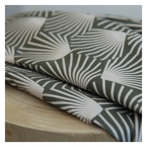 tissu coton feuilles de palmiers - kaki tissu coton feuilles de palmiers - kaki