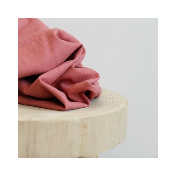 tissu coton et lin - rose