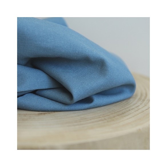 tissu coton et lin - bleu