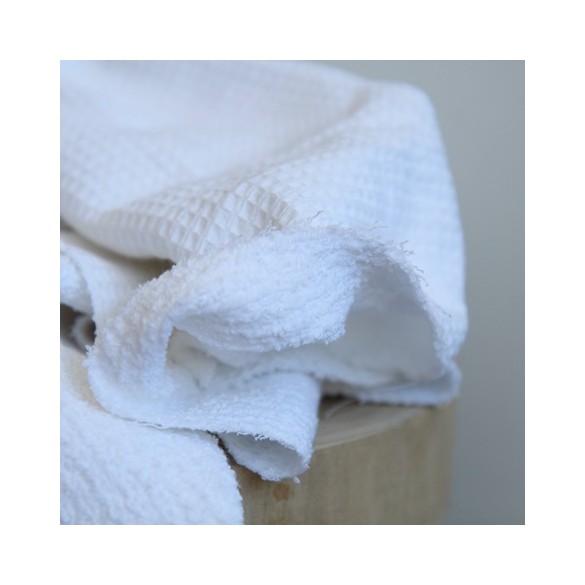 tissu éponge double face - blanc