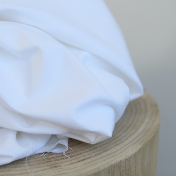 TISSU popeline de coton - blanc