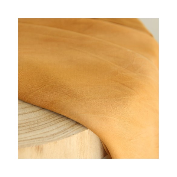 TISSU viscose tie and dye - jaune ocre