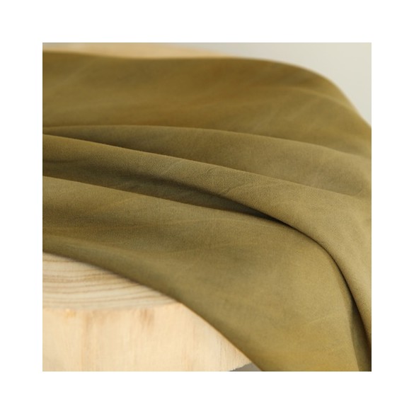 tissu viscose tie and dye - kaki