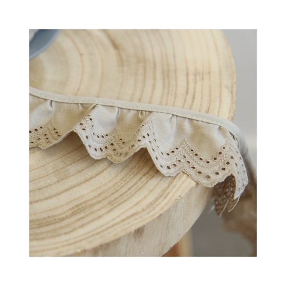 galon broderie anglaise beige