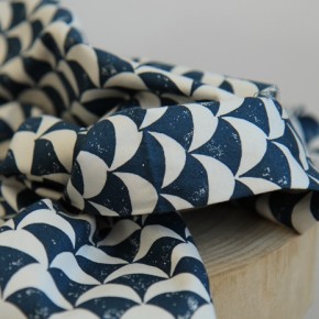 coton imprimé lotta jansdotter - moon blue