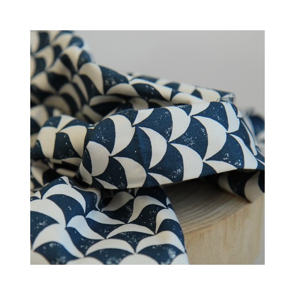 coton imprimé lotta jansdotter - moon blue