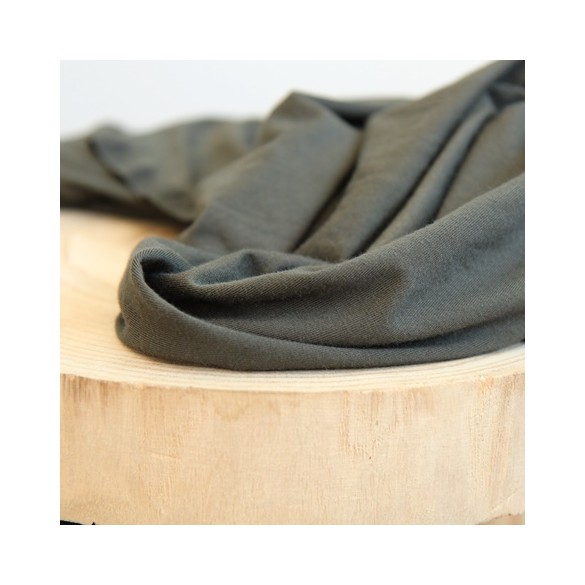 tissu jersey lyocell - kaki