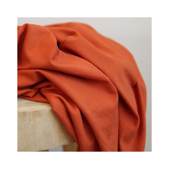 tissu jersey lyocell - orange foncé