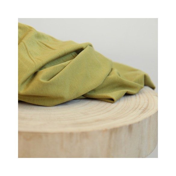 tissu mélange coton et bambou - vert olive