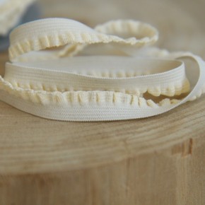 élastique ruban froncé 12 mm - écru