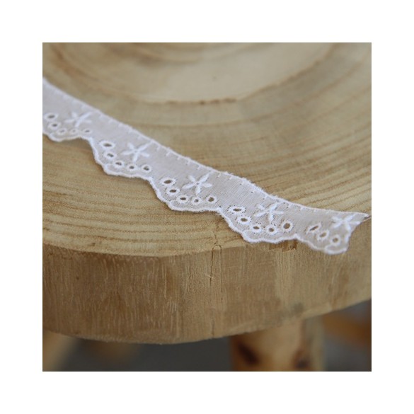 GALON RUBAN BRODERIE anglaise - blanc