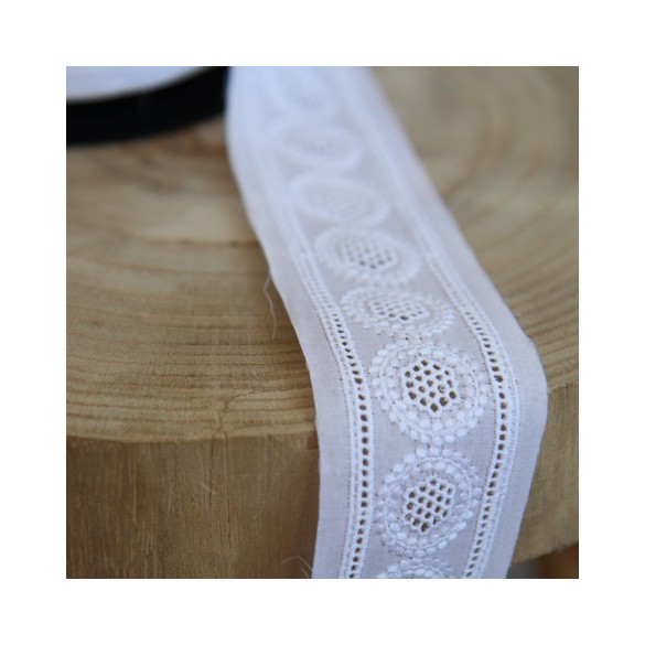 galon de broderie anglaise - blanc