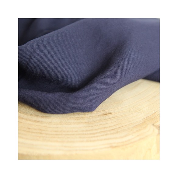 twill de viscose marine - un chat sur un fil