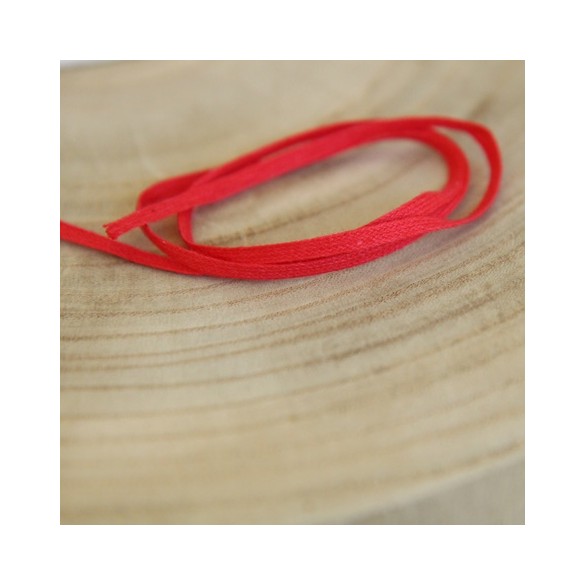 ruban coton rouge - 4 mm