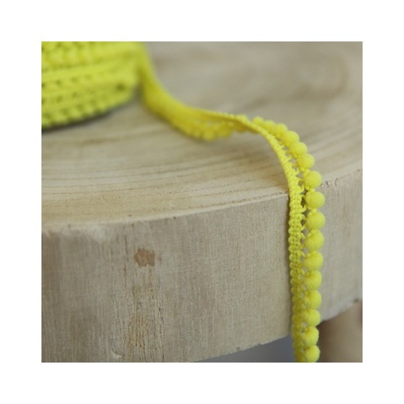 galon mini pompons - jaune