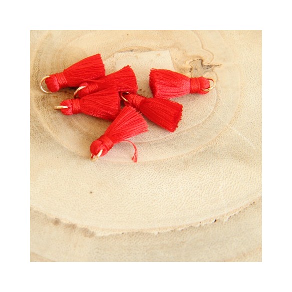 mini pompons rouges avec attaches