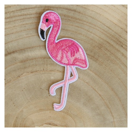 écusson flamant rose - un chat sur un fil écusson flamant rose - un chat sur un fil