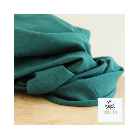 tissu jersey coton bio vert