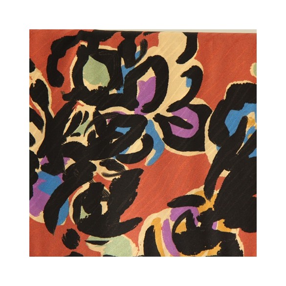 viscose jacquard - fleurs abstraites