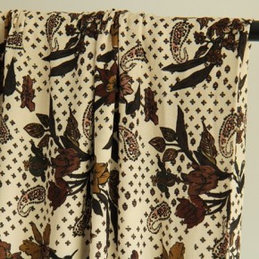 crêpe marocain fleurs et cachemire - beige