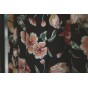 tissu fluide à fleurs - un chat sur un fil