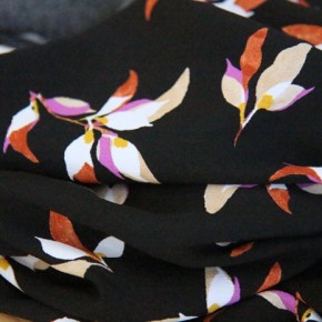 crêpe fleurs - leaf black