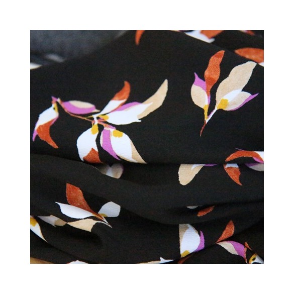 crêpe fleurs - leaf black