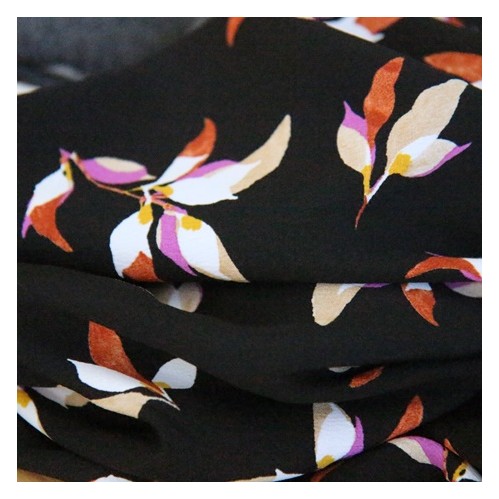 crêpe fleurs - leaf black crêpe fleurs - leaf black