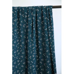 tissu fluide petites fleurs sur fond canard - un chat sur un fil
