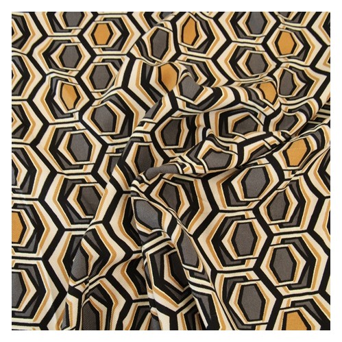 twill de viscose graphique - gris et ocre twill de viscose graphique - gris et ocre